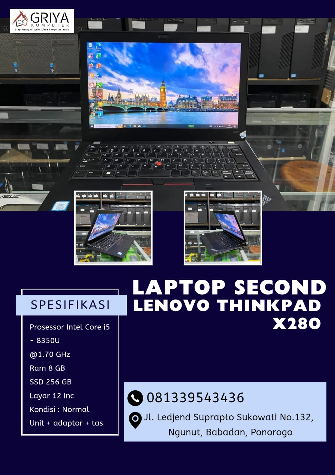 Laptop Second x280 i5